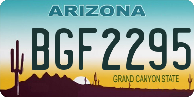 AZ license plate BGF2295