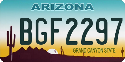 AZ license plate BGF2297