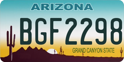 AZ license plate BGF2298