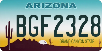 AZ license plate BGF2328
