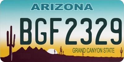 AZ license plate BGF2329