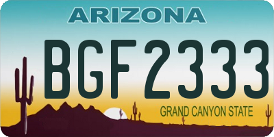 AZ license plate BGF2333