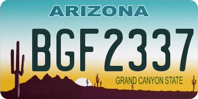 AZ license plate BGF2337