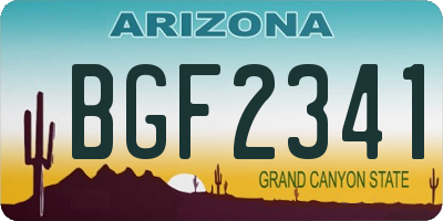 AZ license plate BGF2341