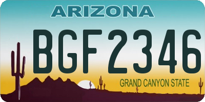 AZ license plate BGF2346
