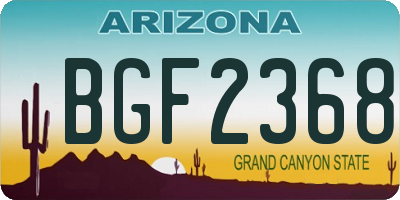 AZ license plate BGF2368