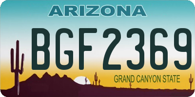 AZ license plate BGF2369