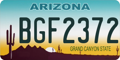 AZ license plate BGF2372