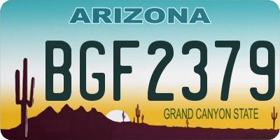 AZ license plate BGF2379