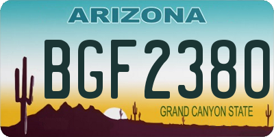 AZ license plate BGF2380