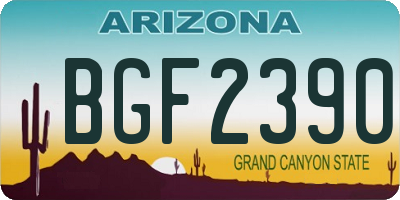 AZ license plate BGF2390