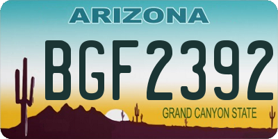 AZ license plate BGF2392