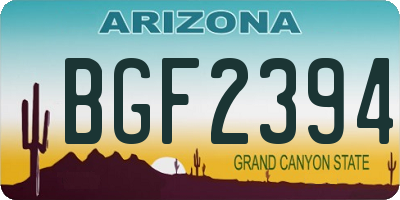 AZ license plate BGF2394