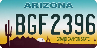 AZ license plate BGF2396