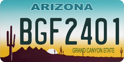 AZ license plate BGF2401
