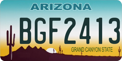 AZ license plate BGF2413