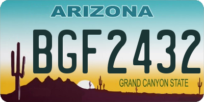 AZ license plate BGF2432
