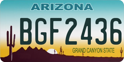 AZ license plate BGF2436
