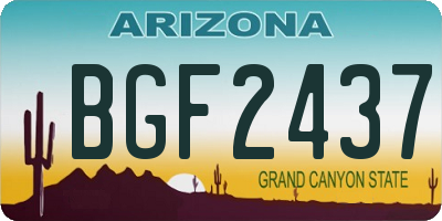 AZ license plate BGF2437