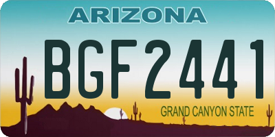 AZ license plate BGF2441