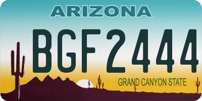 AZ license plate BGF2444