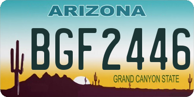 AZ license plate BGF2446