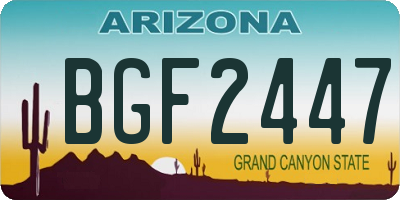 AZ license plate BGF2447