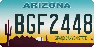 AZ license plate BGF2448