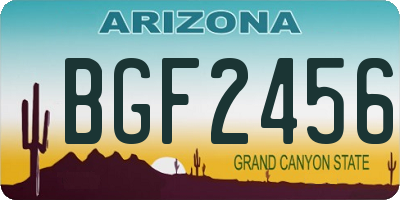 AZ license plate BGF2456