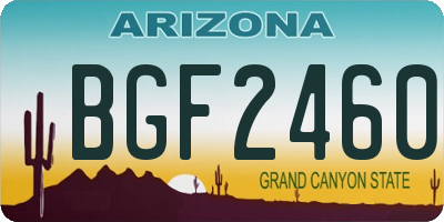 AZ license plate BGF2460