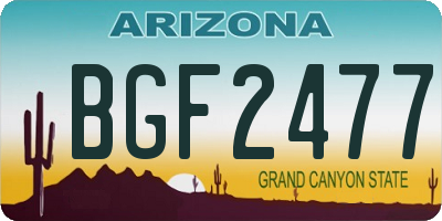 AZ license plate BGF2477
