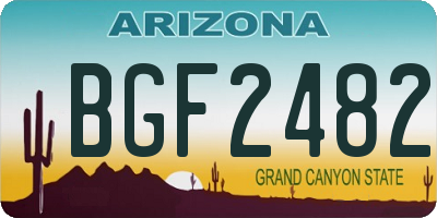 AZ license plate BGF2482