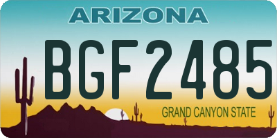 AZ license plate BGF2485