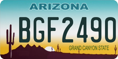 AZ license plate BGF2490