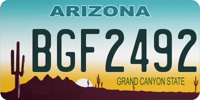 AZ license plate BGF2492