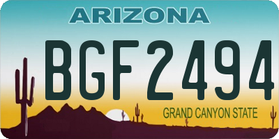 AZ license plate BGF2494