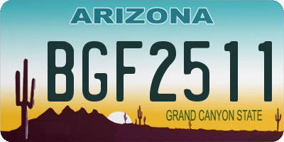 AZ license plate BGF2511