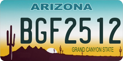 AZ license plate BGF2512