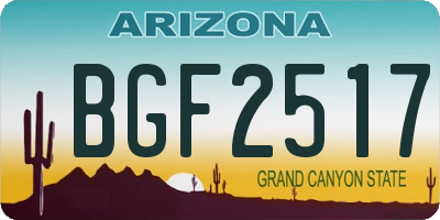 AZ license plate BGF2517