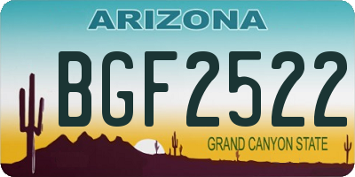 AZ license plate BGF2522