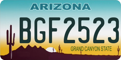 AZ license plate BGF2523