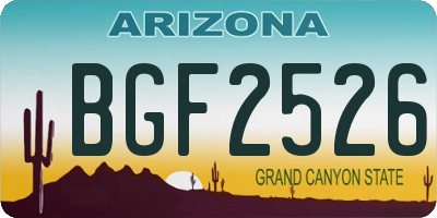 AZ license plate BGF2526