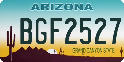 AZ license plate BGF2527