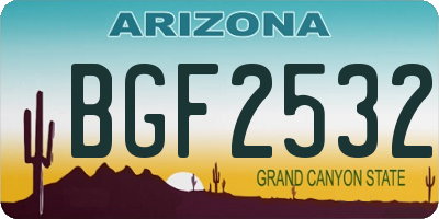 AZ license plate BGF2532