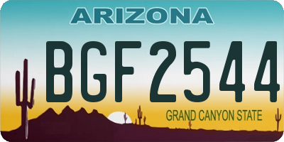 AZ license plate BGF2544