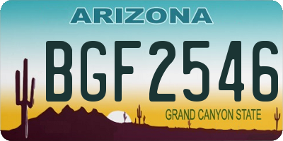 AZ license plate BGF2546