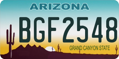 AZ license plate BGF2548