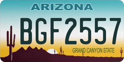AZ license plate BGF2557