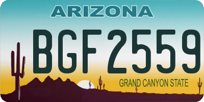 AZ license plate BGF2559