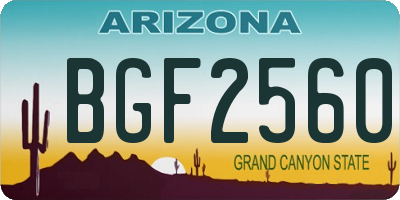 AZ license plate BGF2560